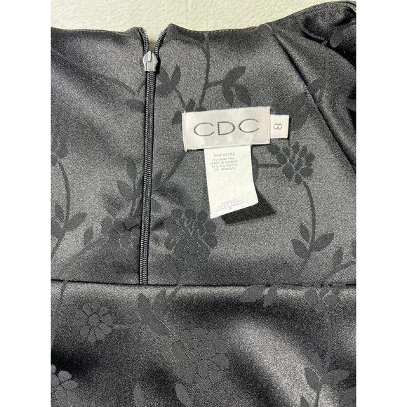 Whimsigoth Black Floral Jacquard Knee Length Dress Sz 8 Medium Gothic Cocktail - Picture 6 of 6